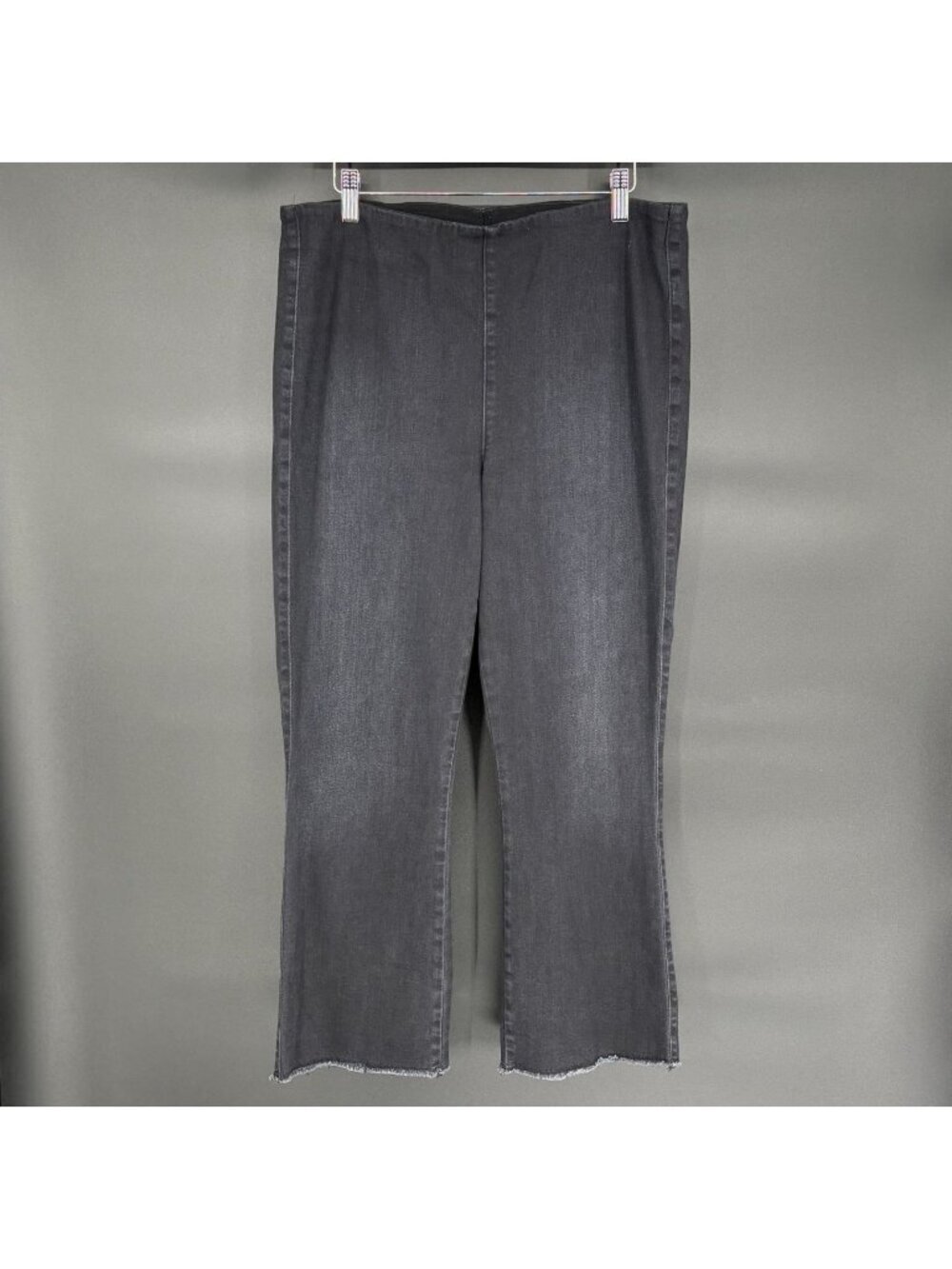 Frank & Eileen Womens Killian Illusion 03 Crop Flare Jeans Size 32 Black Pull-On